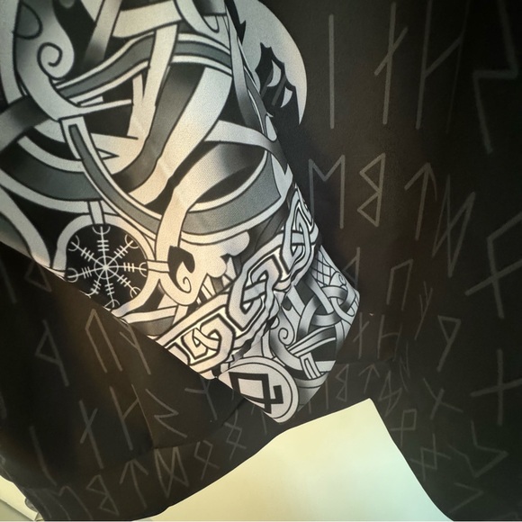 Mens viking style the raven of Odin tattoo special hoodie size L - Picture 8 of 9